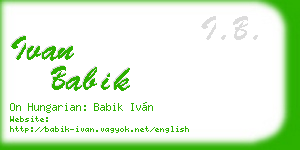 ivan babik business card